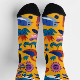 Tropical Summer Pattern Crew Socks Gift Sokken