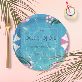 Tropical Summer Pool Party  Papieren Bordje