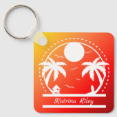 Tropical Summer (rood-oranje-geel verloop) Toets Sleutelhanger (Voorkant)