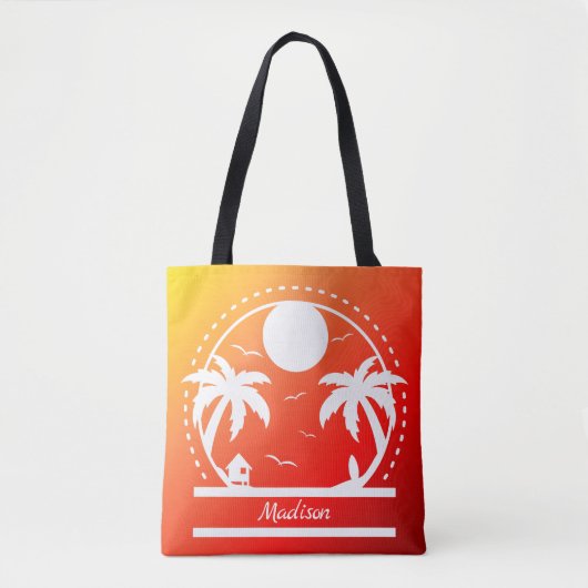 Tropical Summer (rood-oranje-geel verloop) Toets Tote Bag (Voorkant)