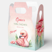 Tropical Summer Roze Flamingo Meisje Baby shower Bedankdoosjes (Geopend)