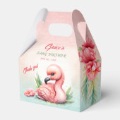 Tropical Summer Roze Flamingo Meisje Baby shower Bedankdoosjes (Voorkant Zijde)