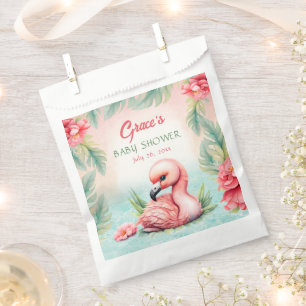 Tropical Summer Roze Flamingo Meisje Baby shower Bedankzakje
