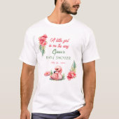 Tropical Summer Roze Flamingo Meisje Baby shower T-shirt (Voorkant)
