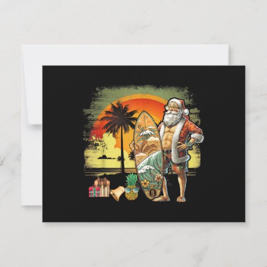 Tropical Summer Surfing Santa Claus 6 Pack Christm (Voorkant)