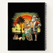 Tropical Summer Surfing Santa Claus 6 Pack Christm Notitieboek (Achterkant)