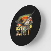 Tropical Summer Surfing Santa Claus 6 Pack Christm Ronde Klok (Hoek)