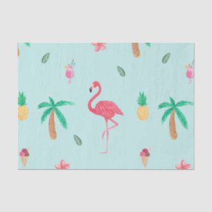 Tropical Summer Turquoise Pattern Tissuepapier