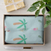 Tropical Summer Turquoise Pattern Tissuepapier (Geschenk)