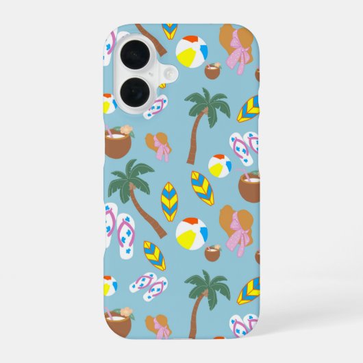Tropical Summer Vibes Pattern Phone Case iPhone 16 Hoesje (Achterkant)