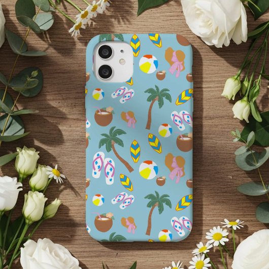Tropical Summer Vibes Pattern Phone Case iPhone 16 Hoesje
