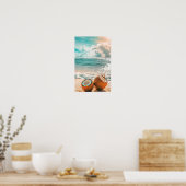 Tropical Summer Vibes Poster - Strandtafereel met  (Keuken)