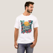 Tropical Summer Vibes T-Shirt – Retro Jungle Desig (Voorkant volledig)