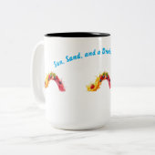 Tropical Summer Vibes T-Shirt Tweekleurige Koffiemok (Voorkant links)