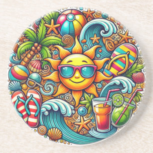 Tropical Summer Vibes Zandsteen Onderzetter