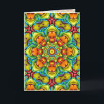 Tropical Sunburst Vintage Fractal Kaleidoscope Kaart<br><div class="desc">Perfect for all gelegenheden,  write your on personal message inside! Beautiful tie dye,  kaleidoscope and fractal patterns great for anyone who likes to be colorful.</div>
