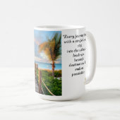 Tropical Sunrise Boardwalk Ceramic Mug 15oz Koffiemok (Voorkant rechts)