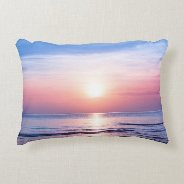 Tropical Sunrise: Zee, lucht, sereniteit Accent Kussen (Voorkant)