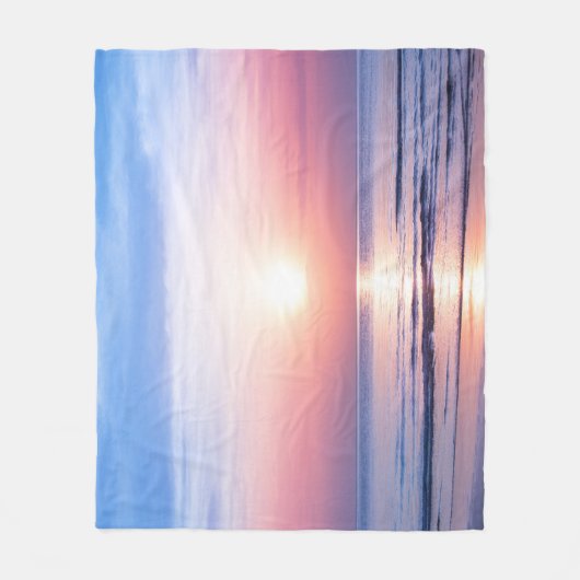 Tropical Sunrise: Zee, lucht, sereniteit Fleece Deken (Voorkant)
