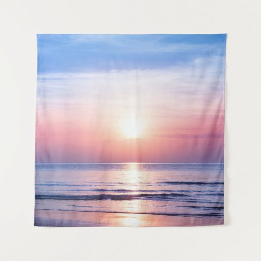 Tropical Sunrise: Zee, lucht, sereniteit Wandkleed (Voorkant)