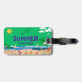 Tropical Sunset Bagagelabel op Zazzle: (Achterkant horizontaal)