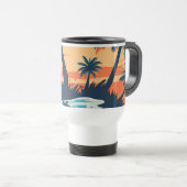 Tropical Sunset Beach Coffee Mug – Relaxing Palm Reisbeker (Voorkant rechts)