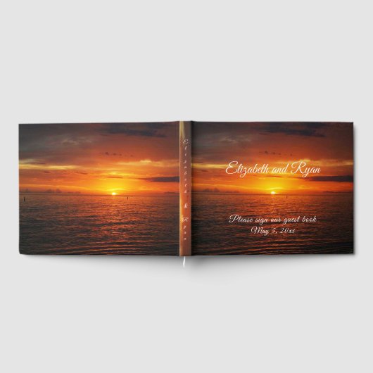 Tropical Sunset Beach Island Summer Wedding Gastenboek (Volledig)