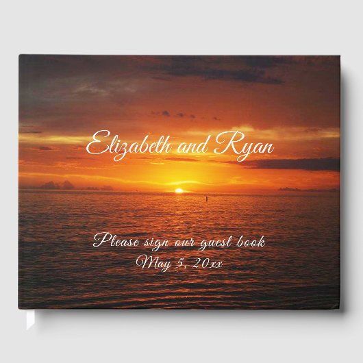 Tropical Sunset Beach Island Summer Wedding Gastenboek (Voorkant)