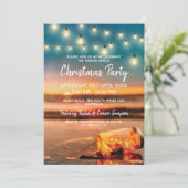 Tropical Sunset Beach Kerstfeest Kaart (Staand voorkant)