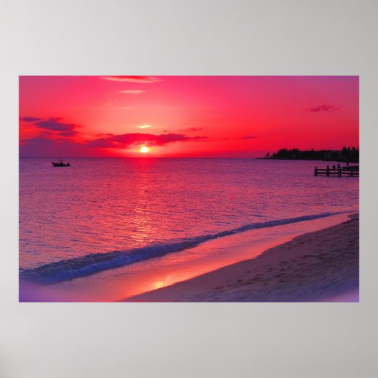 Tropical Sunset Beach Large Wall Poster (Voorkant)