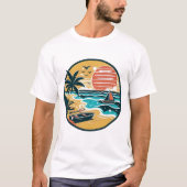 Tropical Sunset Beach Paradise T-shirt (Voorkant)