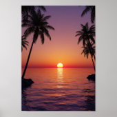Tropical Sunset Beach Poster (Voorkant)