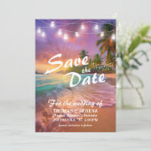 Tropical Sunset Beach QR-code Sla de datum op Kaart (Staand voorkant)