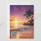 Tropical Sunset Beach QR-code Sla de datum op Kaart (Achterkant)