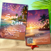 Tropical Sunset Beach QR-code Sla de datum op Kaart