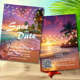 Tropical Sunset Beach QR-code Sla de datum op Kaart