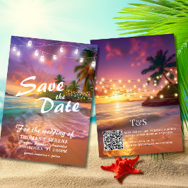Tropical Sunset Beach QR-code Sla de datum op Kaart