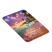 Tropical Sunset Beach QR-code Sla de datum op Magneet (Rechterzijde)