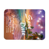 Tropical Sunset Beach QR-code Sla de datum op Magneet (Horizontaal)