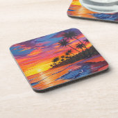 Tropical Sunset Beverage Coaster Bier Onderzetter (Linkerzijde)