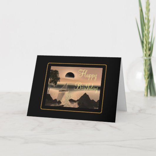 Tropical Sunset Birthday Card Kaart (Voorkant)