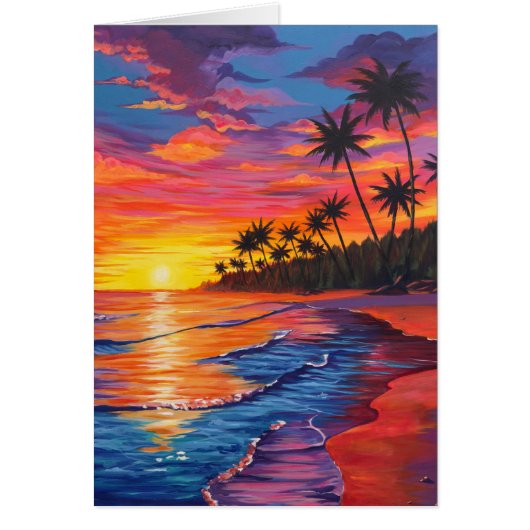 Tropical Sunset Blank Card (Voorkant)
