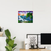 Tropical Sunset, Caribbean, Puerto Rico Poster (Thuiskantoor)
