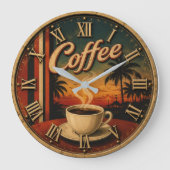 Tropical Sunset Coffee Grote Klok (Voorkant)