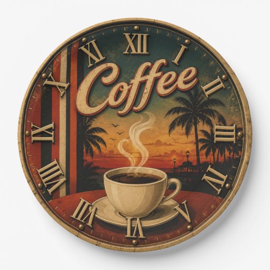 Tropical Sunset Coffee Papieren Bordje (Voorkant)