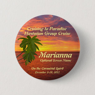 Tropical Sunset Cruise Name Badge Ronde Button 5,7 Cm