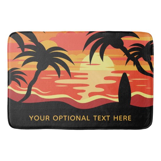 Tropical Sunset custom text badmatten (Voorkant)