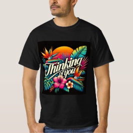 Tropical Sunset Denken aan je Mannen Tshirt