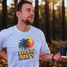 Tropical Sunset Feelin Salty Palm Tree Beach  T-shirt