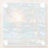 Tropical Sunset Glass Coaster Glazen Onderzetter (Achterkant)